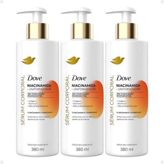 Kit Dove Niacinamida + Uniformizador: 3 Sérum Corporal Hidratante 380ml