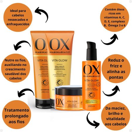 Kit-Ox-Mari-Maria-Hair-Vita-Glow:-Shampoo-+-Condicionador-+-Máscara-+-Defrizante--2