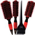 RIÈ Salon Pro Kit 3 Escovas Vulcan Ceramic Red Ion Technology 47mm, 57mm, 64mm + 1 Pincel