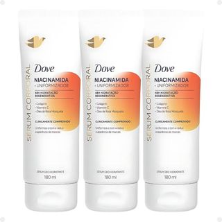 Kit Dove Niacinamida + Uniformizador: 3 Sérum Corporal Hidratante 180ml