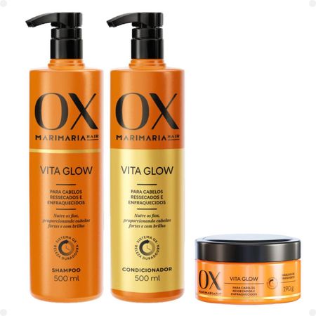 Kit-Ox-Mari-Maria-Hair-Vita-Glow:-Shampoo,-Condicionador,-Máscara,-Ampola,-Sérum,-Leave-In,-Defrizante,-Óleo,-Tônico-e-Alinhador-de-Fios--3