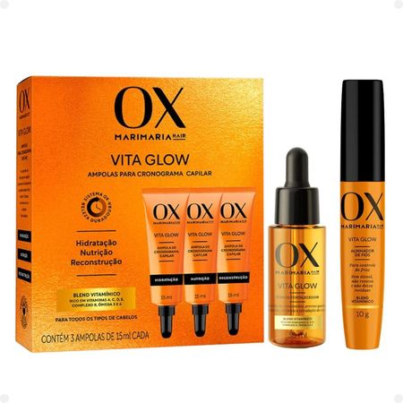 Kit-Ox-Mari-Maria-Hair-Vita-Glow:-Shampoo,-Condicionador,-Máscara,-Ampola,-Sérum,-Leave-In,-Defrizante,-Óleo,-Tônico-e-Alinhador-de-Fios--5