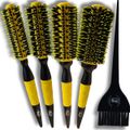 RIÈ Salon Pro Kit 4 Escova Extreme Professional Tourmaline  40mm, 47mm, 57mm, 64mm + Pincel