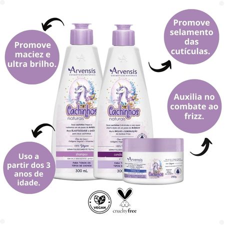 Kit-Arvensis-Cachinhos-Naturais-Cabelos-Crespos-e-Crespíssimos:-Shampoo-300ml,-Condicionador-300ml-e-Creme-2x1-250g--2