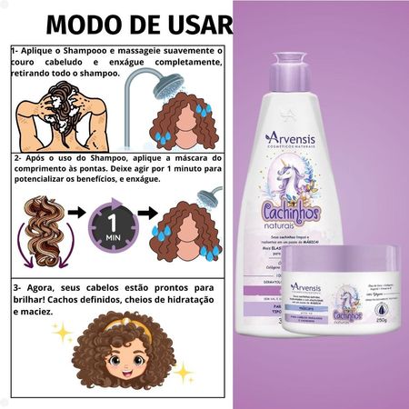 Kit-Arvensis-Cachinhos-Naturais-Cabelos-Ondulados-e-Cacheados:-Shampoo-300ml-e-Máscara-250g--3