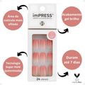 Unhas Autocolantes Quadrado Curto Kiss Ny imPress Successful Rose