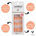 Unhas Autocolantes Quadrado Curto Kiss Ny imPress Peach Perfect