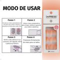 Unhas Autocolantes Quadrado Curto Kiss Ny imPress Peach Perfect