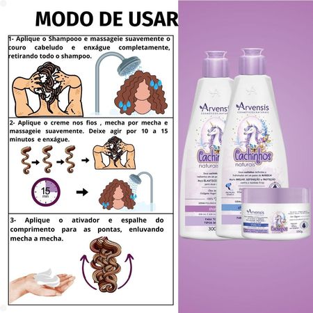 Kit-Arvensis-Cachinhos-Naturais-Cabelos-Crespos-e-Crespíssimos:-Shampoo-300ml,-Creme-2x1-250g-e-Ativador-de-Cachos-300ml--3