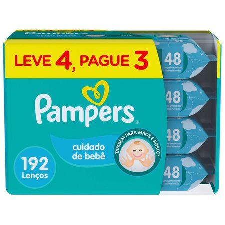 Lenço-Umedecido-Pampers-Cuidado-de-Bebê-4-Pacotes-com-48-Unidades-Cada--1