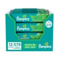 Lenço Umedecido Pampers Aloe Vera 12 Pacotes com 48 Unidades Cada