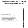 Lápis Delineador Para Olhos e Lábios Koloss Preto 1,14g