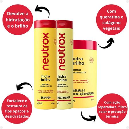Kit-Neutrox-Hidra-Brilho:-Shampoo,-Condicionador-500ml-e-Máscara-1Kg--2