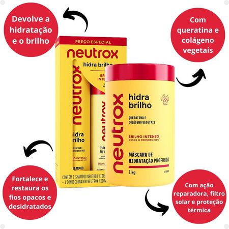 Kit-Neutrox-Hidra-Brilho:-Shampoo-300ml-e-Condicionador-200ml-+-Máscara-1Kg--2