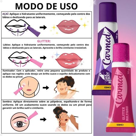Kit-Carmed-Hidratante-Labial:-Oakberry-E-Glitter-3-Em-1-10g--2