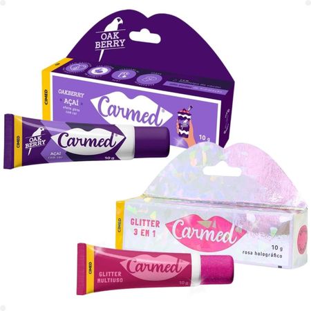 Kit-Carmed-Hidratante-Labial:-Oakberry-E-Glitter-3-Em-1-10g--1