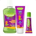 Kit Carmed Fini Minhocas Azedinhas: Gel Dental, Enxaguante Bucal e Hidratante Labial