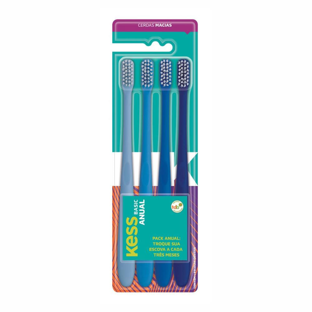 Escova Dental Kess Basic Anual Cores Sortidas Cód.2102