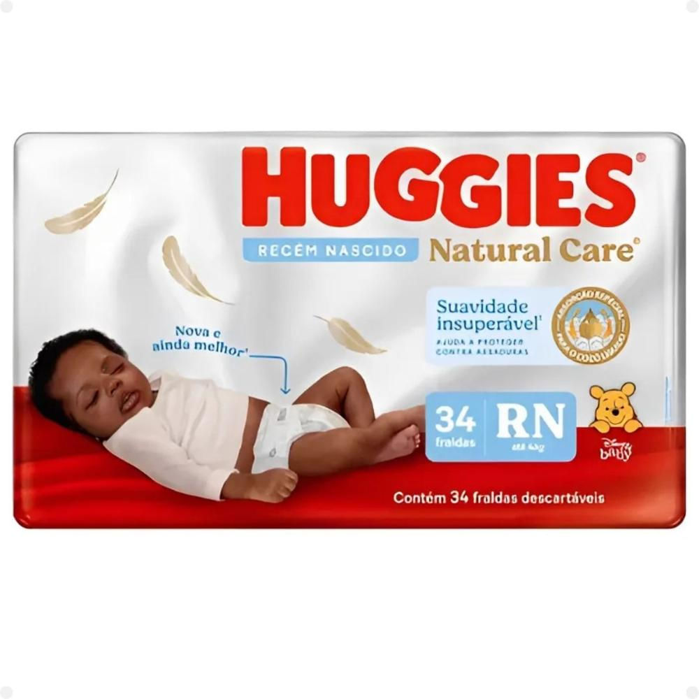 Fraldas Descartáveis Huggies Recém Nascido Rn 34 Und