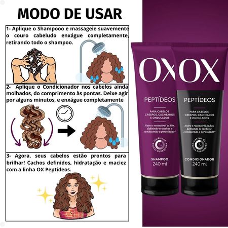 Kit-OX-Peptídeos-Cabelos-Crespos,-Cacheados-e-Ondulados:-Shampoo-e-Condicionador-240ml--3