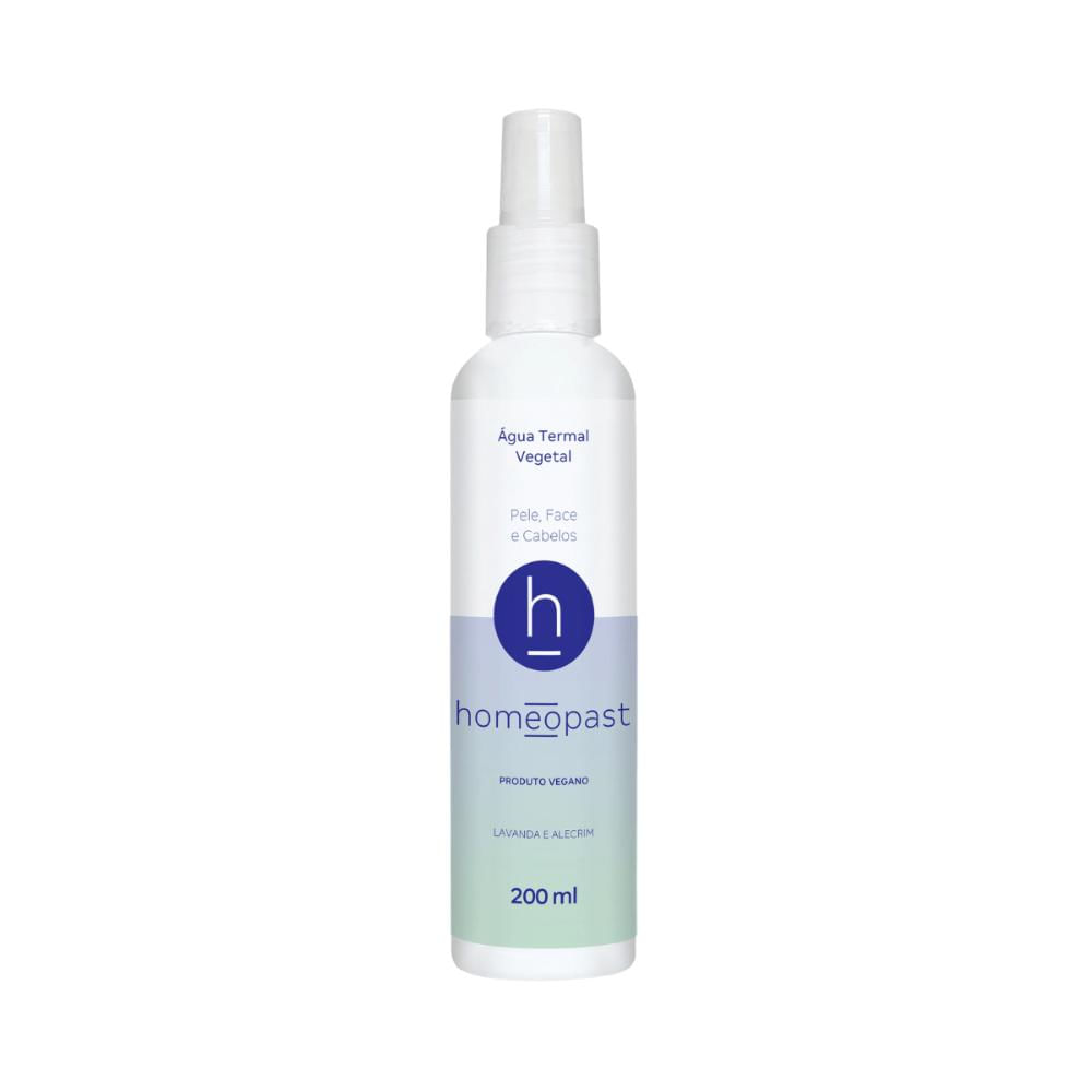 Água Termal Vegetal em Spray 200ml Homeopast - Refresca, Hidrata e Revitaliza a Pele, Rosto e Cabelos