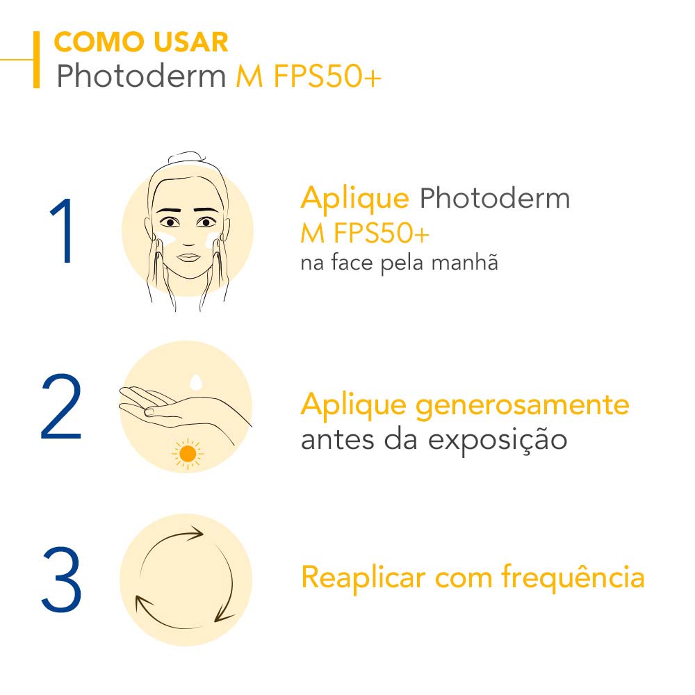 Protetor Solar com Cor + Ação Clareadora Bioderma Photoderm M FPS 50+