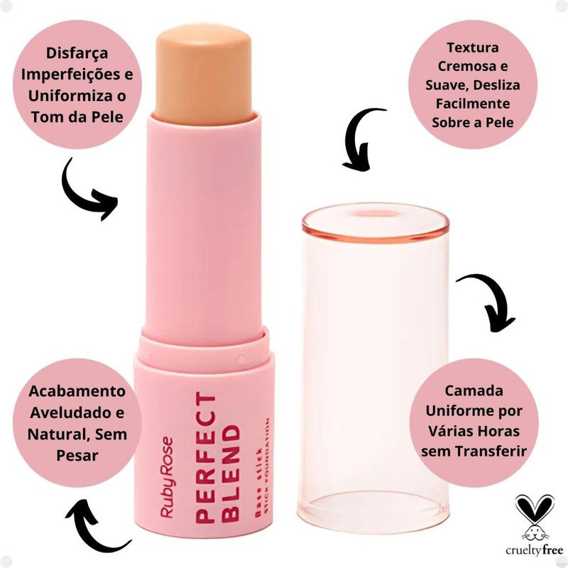 Base Stick Ruby Rose Perfect Blend FS40 HB-M300-4 - Época Cosméticos