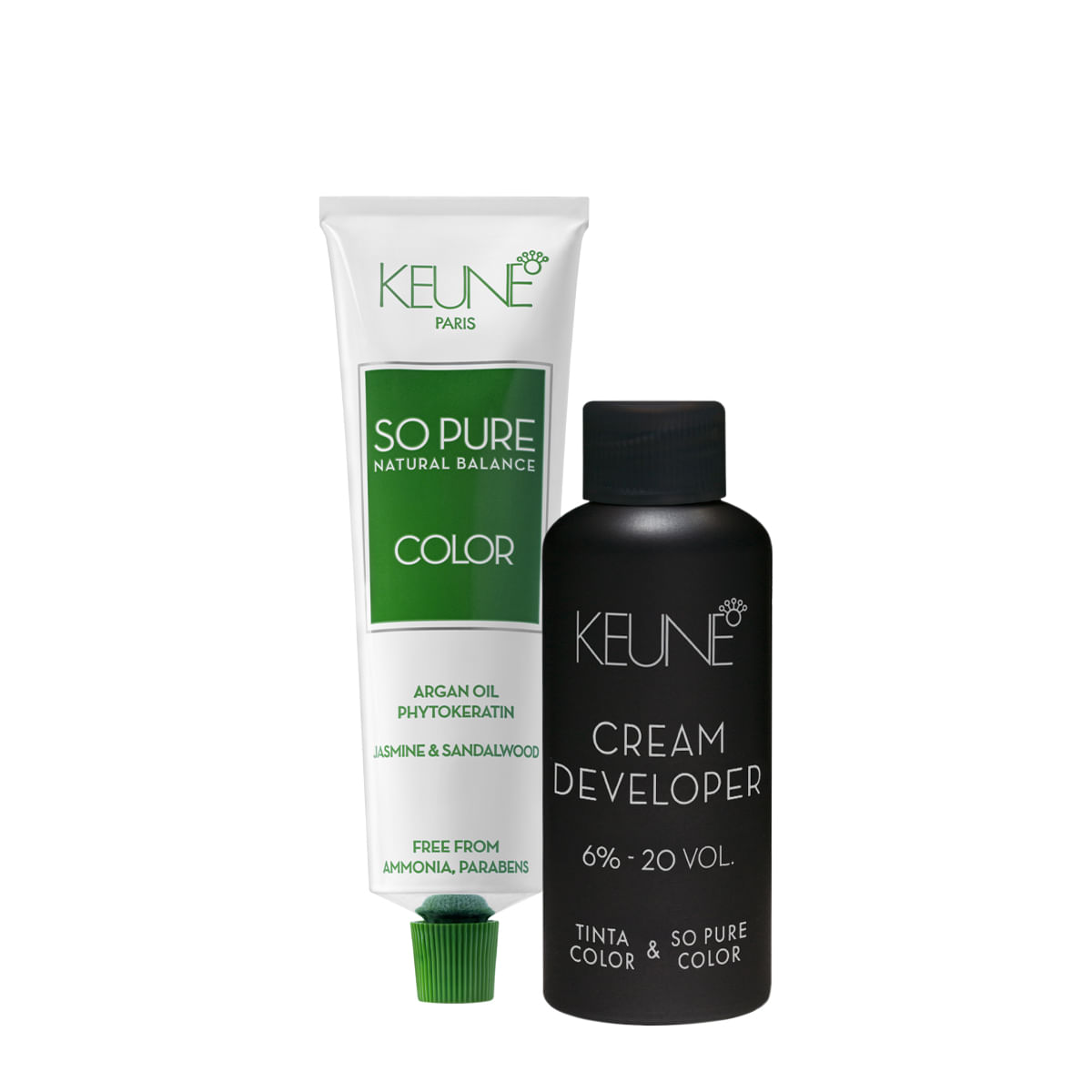 Kit Keune Tinta So Pure Color Castanho Claro 5 e Oxidante Cremoso Tinta Color & So Pure Color 6% 20 vol 2 Und