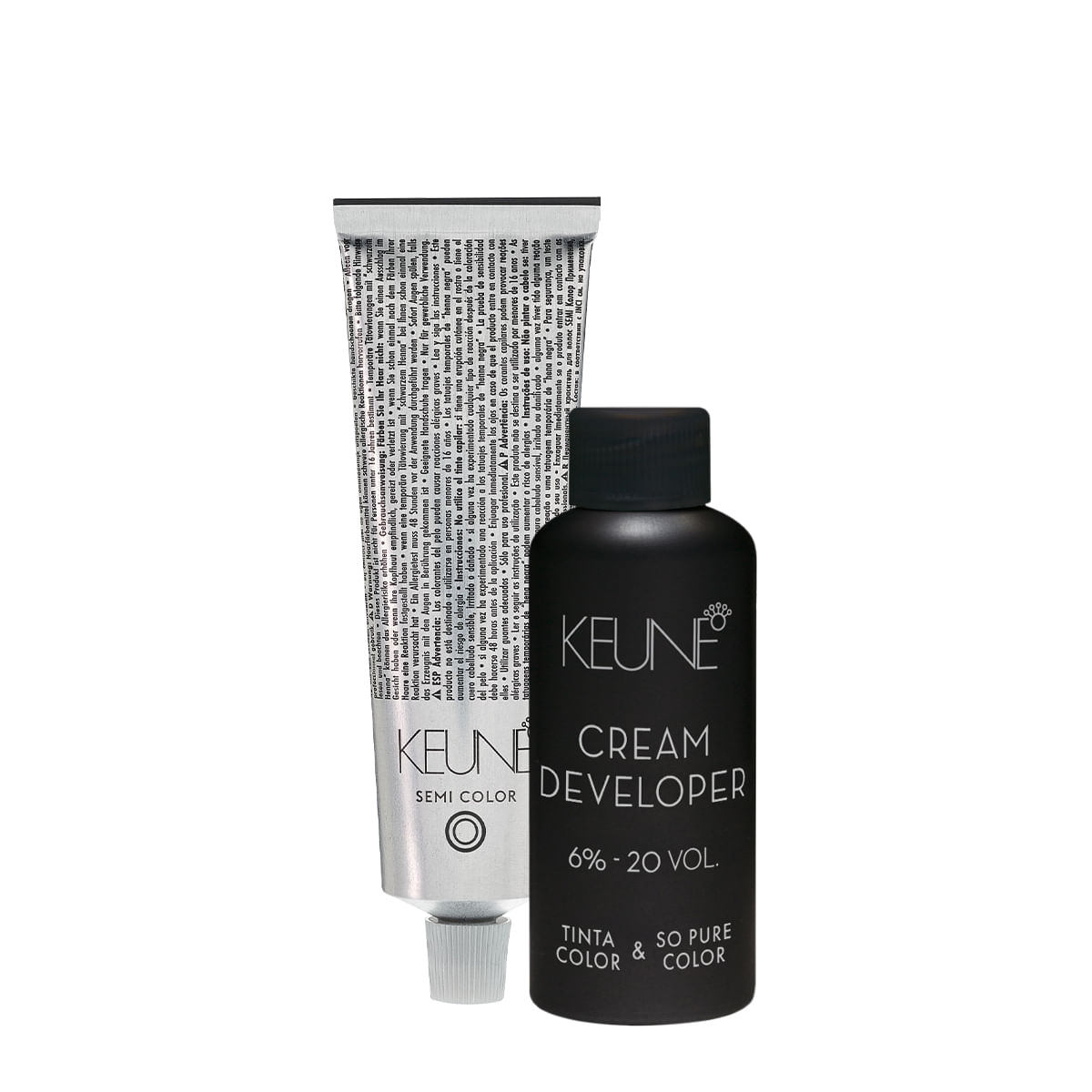 Kit Keune Tinta Semi Color Castanho Claro 5 e Oxidante Cremoso Tinta Color & So Pure Color 6% 20 vol 2 Und