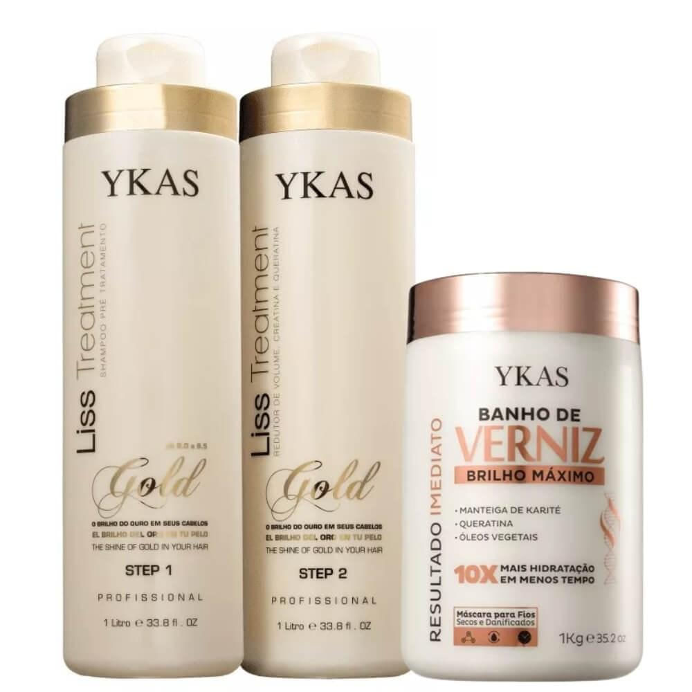 Ykas Progressiva Ouro 2x1L + Ykas Verniz Máscara 1Kg
