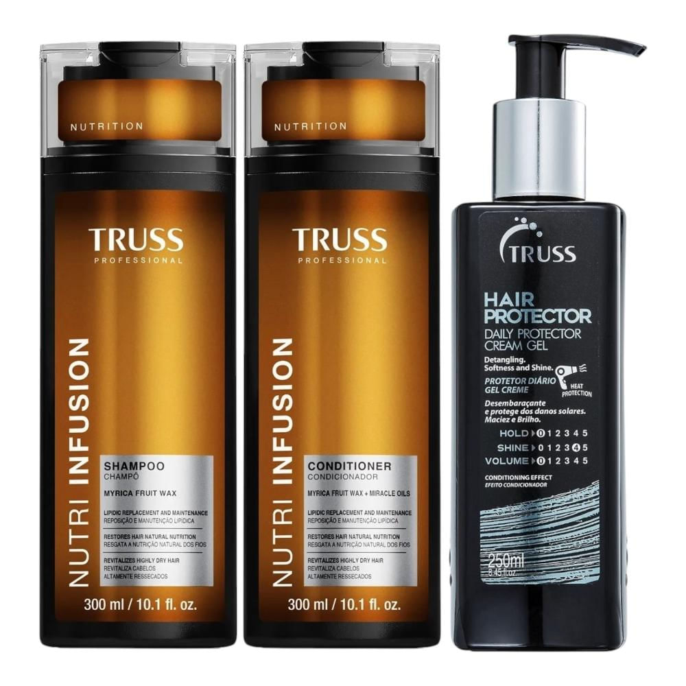 Kit Truss Nutri Infusion - Shampoo 300ml + Condicionador 300ml +  Hair Protector 250ml