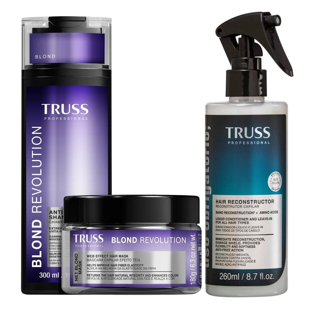 Kit Truss Blond Revolution - Shampoo 300ml + Máscara 180g + Uso Obrigatório 260ml