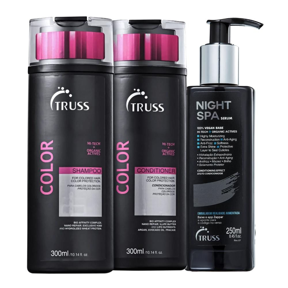 Kit Truss  Color - Shampoo 300ml + Condicionador 300ml + Night Spa 250ml