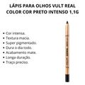 Lápis Para Olhos Vult Real Color Cor Preto Intenso 1,1g