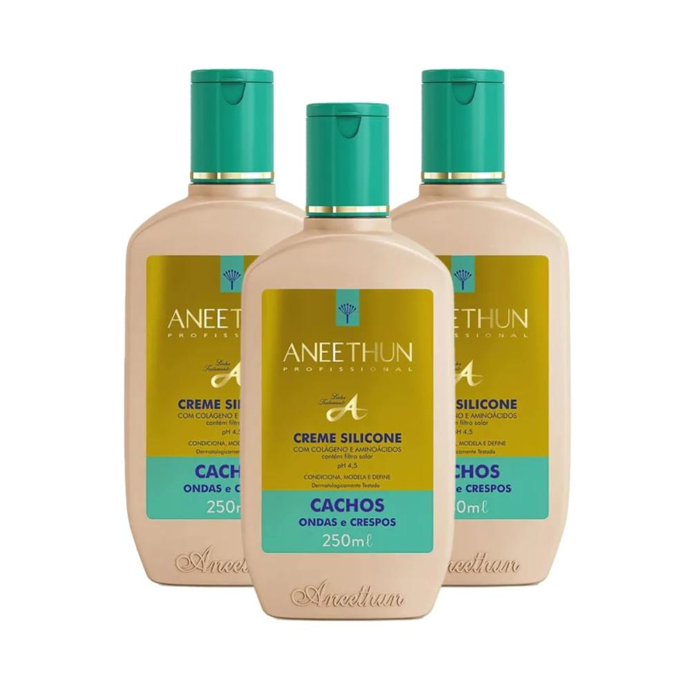 Aneethun Linha A Kit 3 Creme de Silicone Cachos 250ml