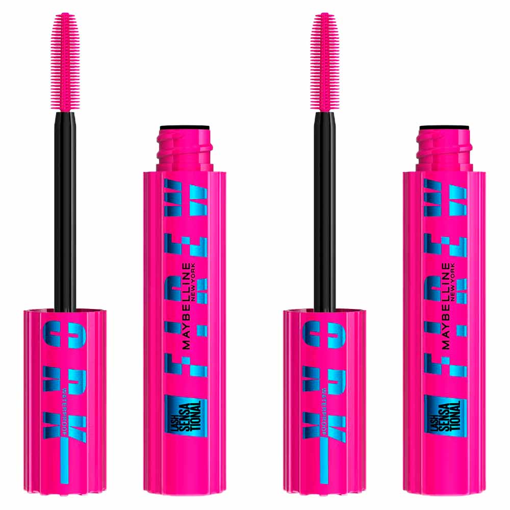 Maybelline NY Lash Sensational Firework Máscara de Cílios À Prova D'água Preto Kit com 2 Unidades