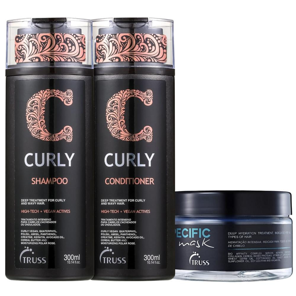 Kit Truss Curly - Shampoo 300ml + Condicionador 300ml +  Máscara Specific 180g