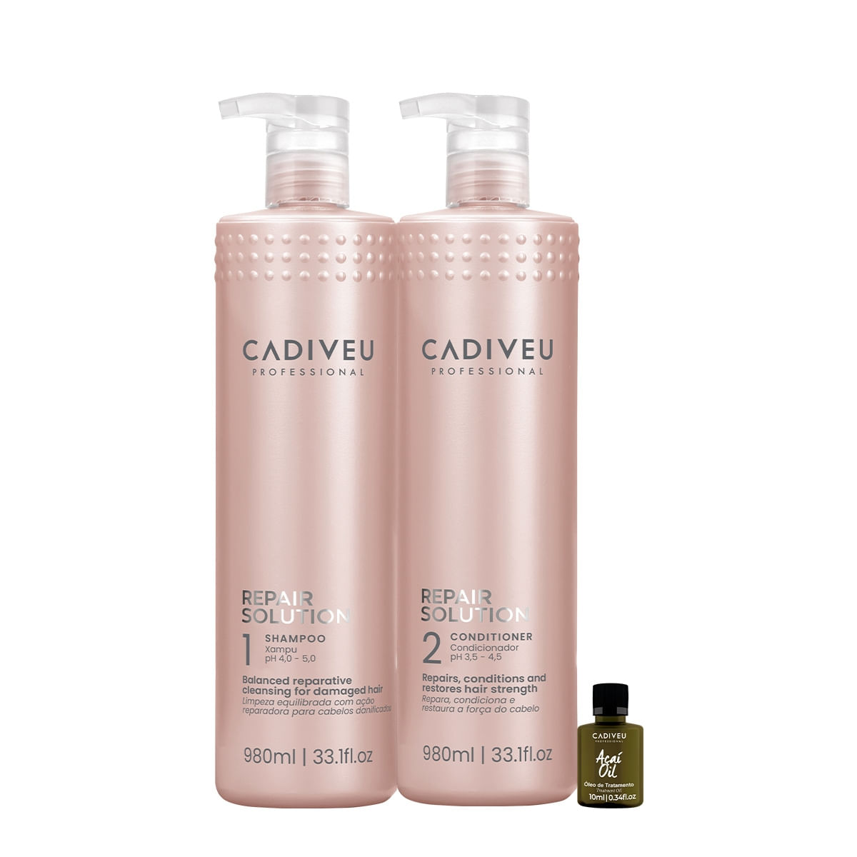 Kit Cadiveu Professional Repair Solution Açaí Duo Salon Oil 3 Und