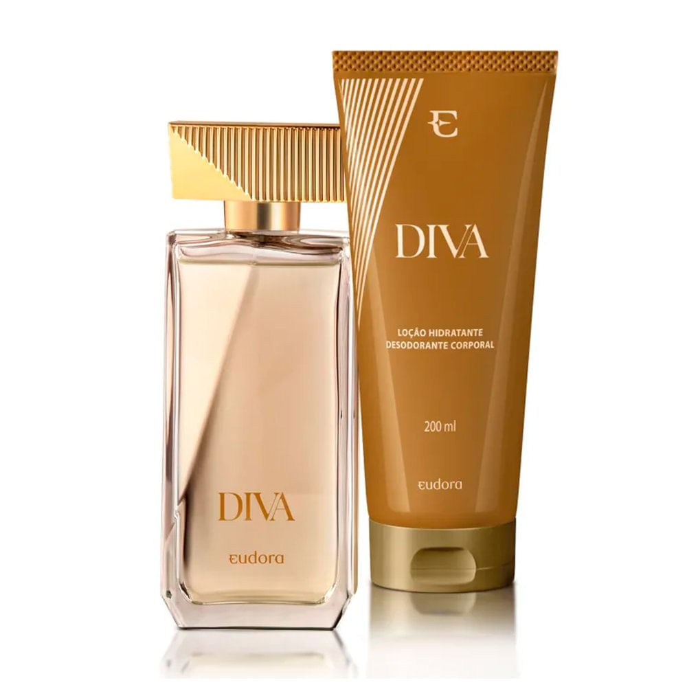 Kit Perfume Feminino Eudora Deo Colônia Diva 100ml + Loção Hidratante 200ml