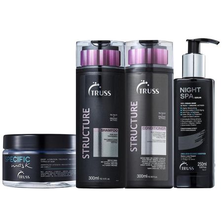 Kit-Truss-Structure---Shampoo-300ml-+-Condicionador-300ml-+-Night-Spa-250ml-+-Máscara-Specific-180g--1