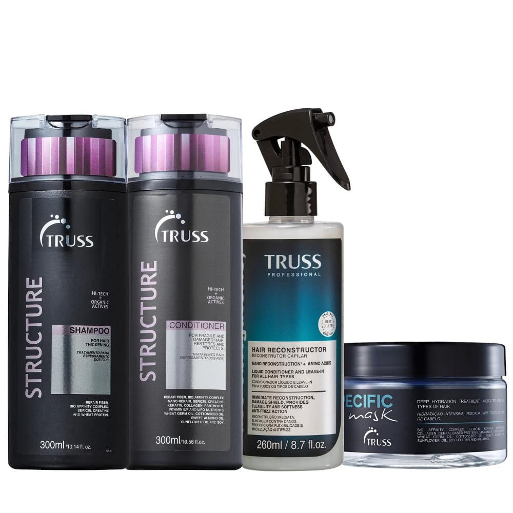 Kit Truss Structure - Shampoo 300ml + Condicionador 300ml + Uso Obrigatório 260ml + Máscara Specific 180g