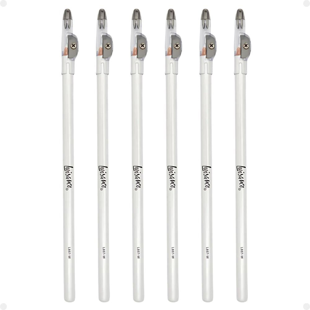 Kit Luisance: 6 Lápis Para Olhos Branco com Apontador