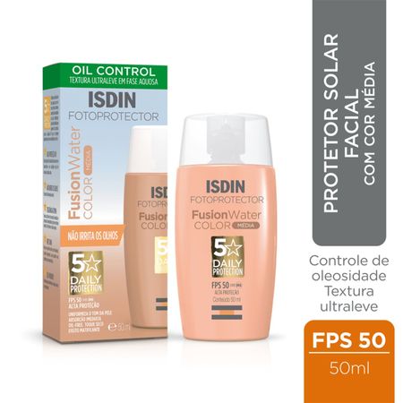 ISDIN-Fusion-Water-5-Stars-FPS50-Color-Média---Protetor-Solar-Facial-com-Cor-50ml--6