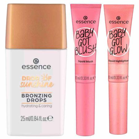 Essence-Kit---Bronzer-Líquido-Dourado-+-Blush-Líquido-Dusty-Rose-+-Iluminador-Líquido-Rose-and-Shine-Kit--1