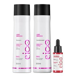 Kit Eico Pro Liso Mágico- Shampoo 300ml + Condicionador 300ml + Booster 30ml
