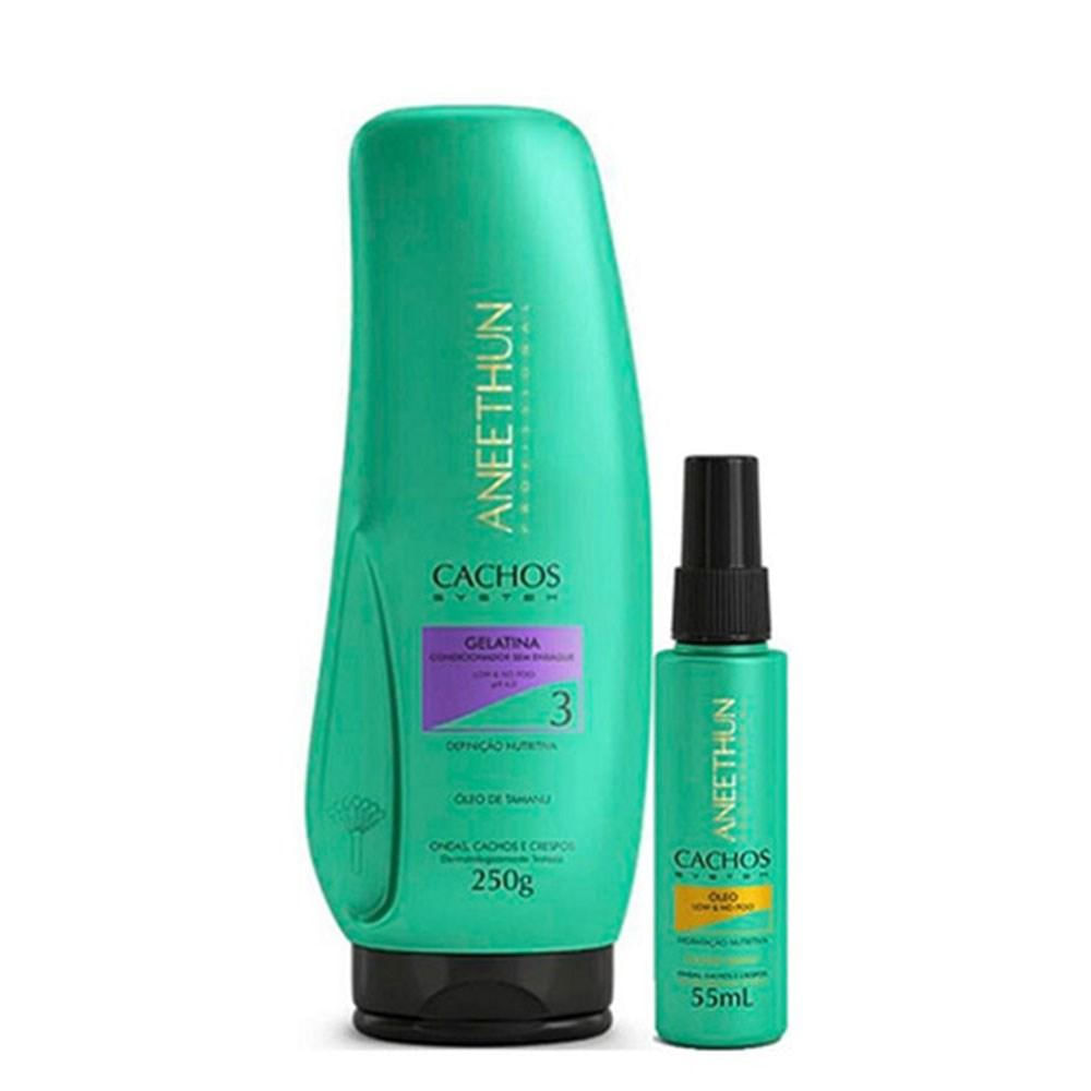 Aneethun Cacho Gelatina 250g+Óleo Low No Poo Hidratação 55ml