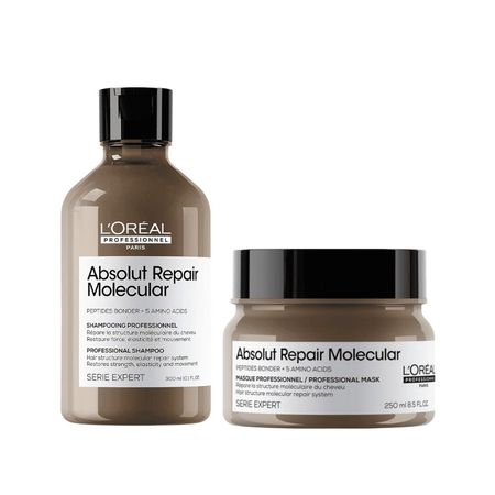 Kit Absolut Repair Molecular Shampoo 300ml e Máscara 250ml - LÓrealKit Absolut Repair Mole... Kit Absolut Repair Molecular Shampoo 300ml e Máscara 250ml - LÓrealKit Absolut Repair Mole...