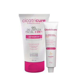 Kit Cicatricure Porcelana 3 em 1 Antissinais FPS 30 Gel Creme (2 produtos)