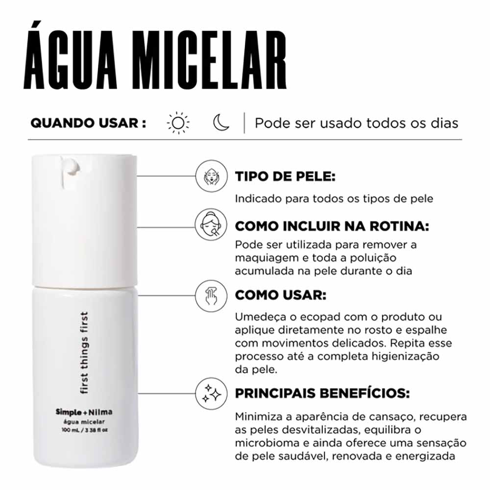 Água Micelar Simple Organic Simple + Nilma