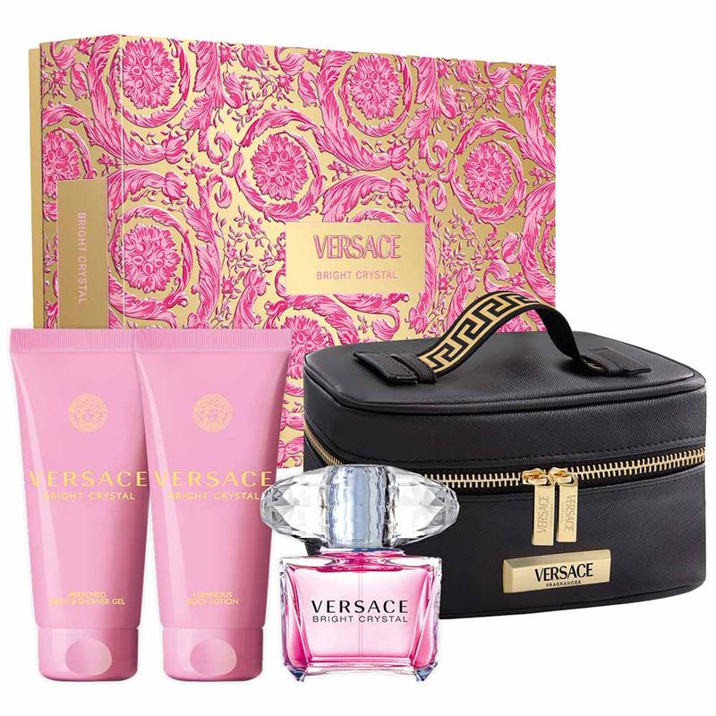 VERSACE BRIGHT CRYSTAL 香水・ボディローションセット Coffret Versace Bright Crystal Perfume Feminino EDT Shower